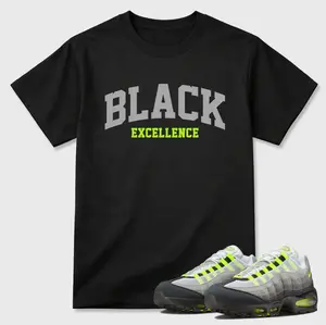 Black Ex Shirt To Match Air Max 95 OG Neon Yellow, OG Neon Yellow Sneaker Matching Shirt, Jordan Match Tee, Cotton Unisex Graphic T-Shirt
