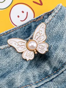 2-Pack Butterfly Waist Cinch Buckles, No Sewing No Nails Detachable, Jeans Waist Adjuster Slimming Streetwear Essential