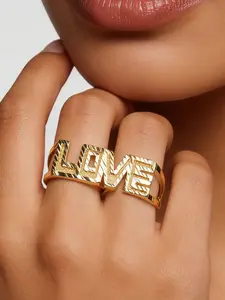 Geometric Love Letter Ring, Alphabet Design Ring, Copper Alloy Street Style Jewelry, Unisex Daily Wear Accessory, Perfect Gift for Valentine's Day