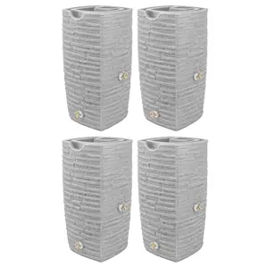 Good Ideas Impressions Riverwalk 50 Gallon Rain Saver, Light Granite (4 Pack)