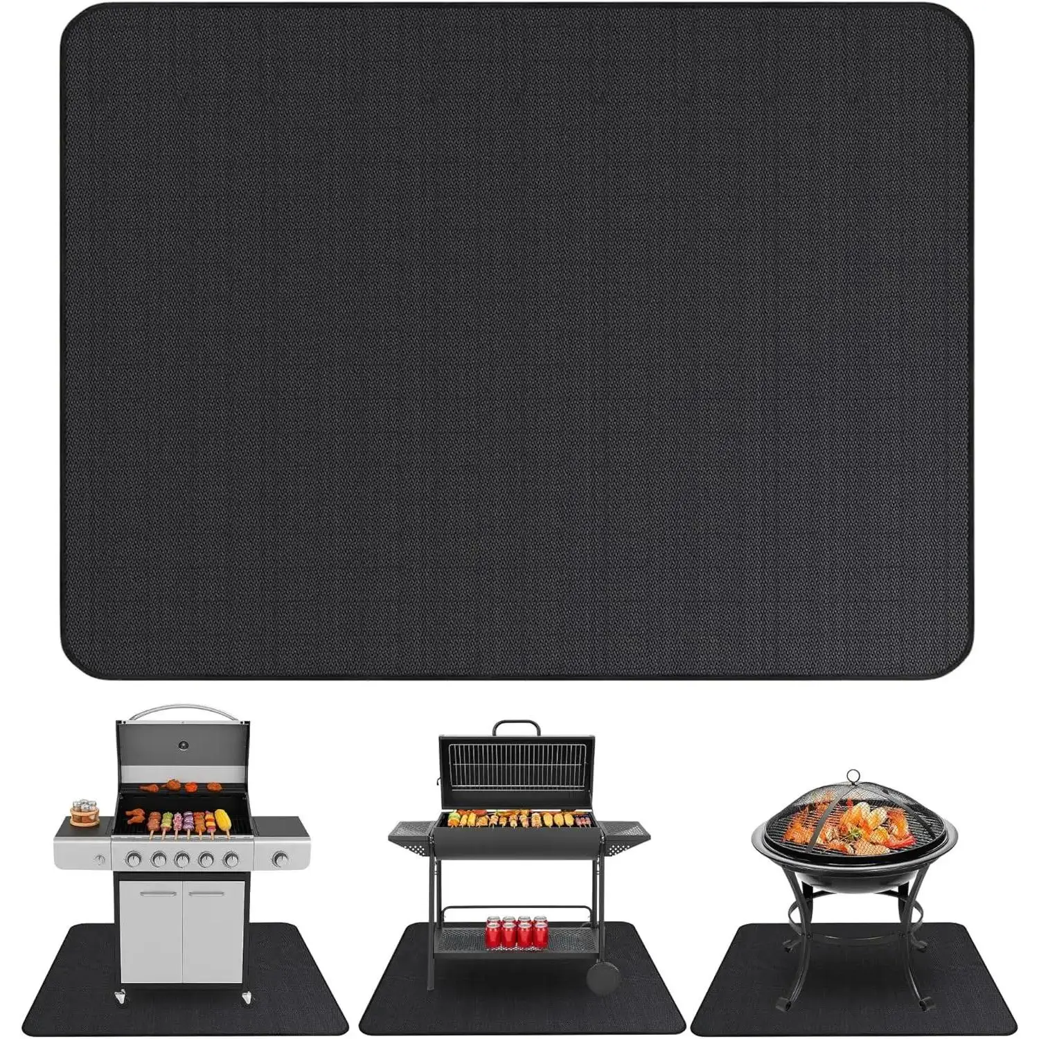 Under Grill Mats for Outdoor Grill (48 x 30 inch) Double-Sided Fireproof Mat for Under Fire Pit Mat the Perfect Grill Matt