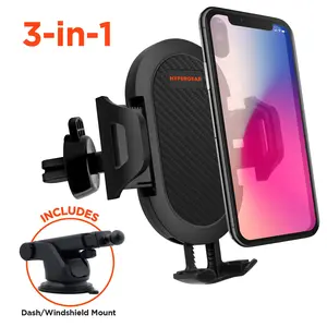 3-in-1 Phone Mount Kit | Vent + Dashboard + Windshield | Black