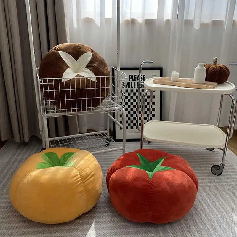 Bay Window Tatami Floor Thickened Butt Cushion Round Tomato Tomato Pillow Vegetable Mushroom Persimmon Futon Cushion