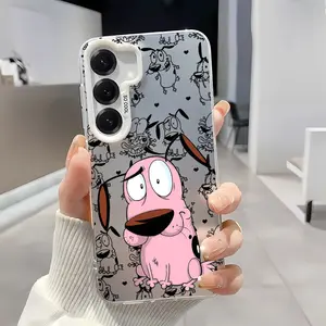 Cartoon Courage the Cowardly Dog Soft Silicone Phone Case For Galaxy S26/S26Ultra/S26Plus/S25/S25Ultra/S25Plus/S24/S24Ultra/S24Plus/S24fe/S23/S23Ultra/S23Plus/S23fe/S22/S22Ultra/S22Plus/S21/S21Ultra/S21Plus Shockproof|Full Camera Protection|Anti-Scratch