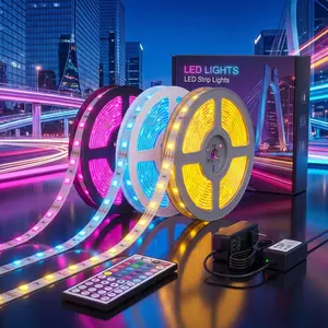 100FT RGB LED Strip Lights Music Sync Color Changing Smart App Control for Bedroom Decor Gaming Setup Party Room Aesthetic