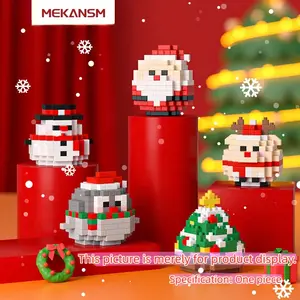 Christmas Damo Egg Shaped Building Block, Micro Particle Winter Christmas Assembly Toy, Educational Desktop Decoration Two-In-One
