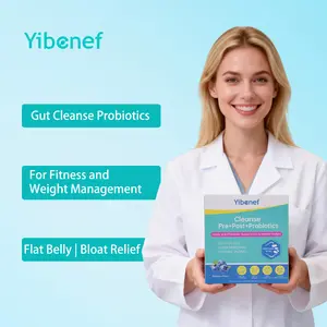 Yibenef Gut Healthcare Cleanse Probiotics 15 Stick, 60B Added With AKK Post-PreBiotics for Men's Women's Eating Bloated, Superfood Sugar Free Blueberry Powder Drink Healthy Weight Herb Ingredients