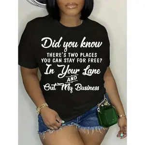 Plus Size "Did You Know" Graphic T-Shirt – Soft Crew Neck, Short Sleeve, Relaxed Fit, Fun Quirky Print Top for Women