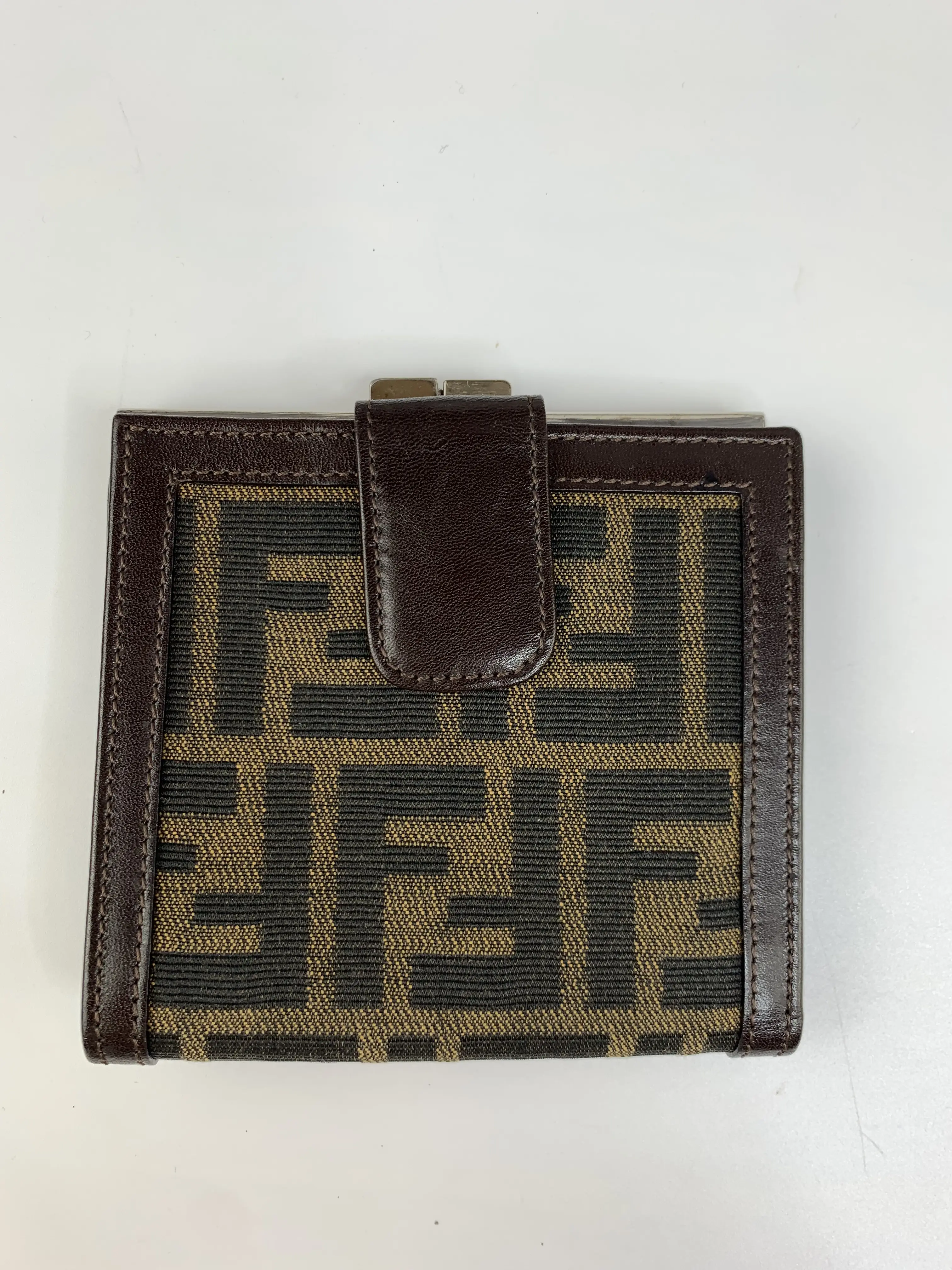 Pre-owned FENDI canvas Small Leather Goods Compact Wallet