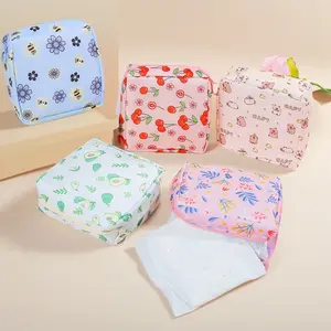 New Cute Cartoon Sanitary Napkin Storage Bag, Lipstick Storage Bag, Portable Menstrual Pouch, Large Capacity Small Bag, Travel Organizer, Space Saving Bags