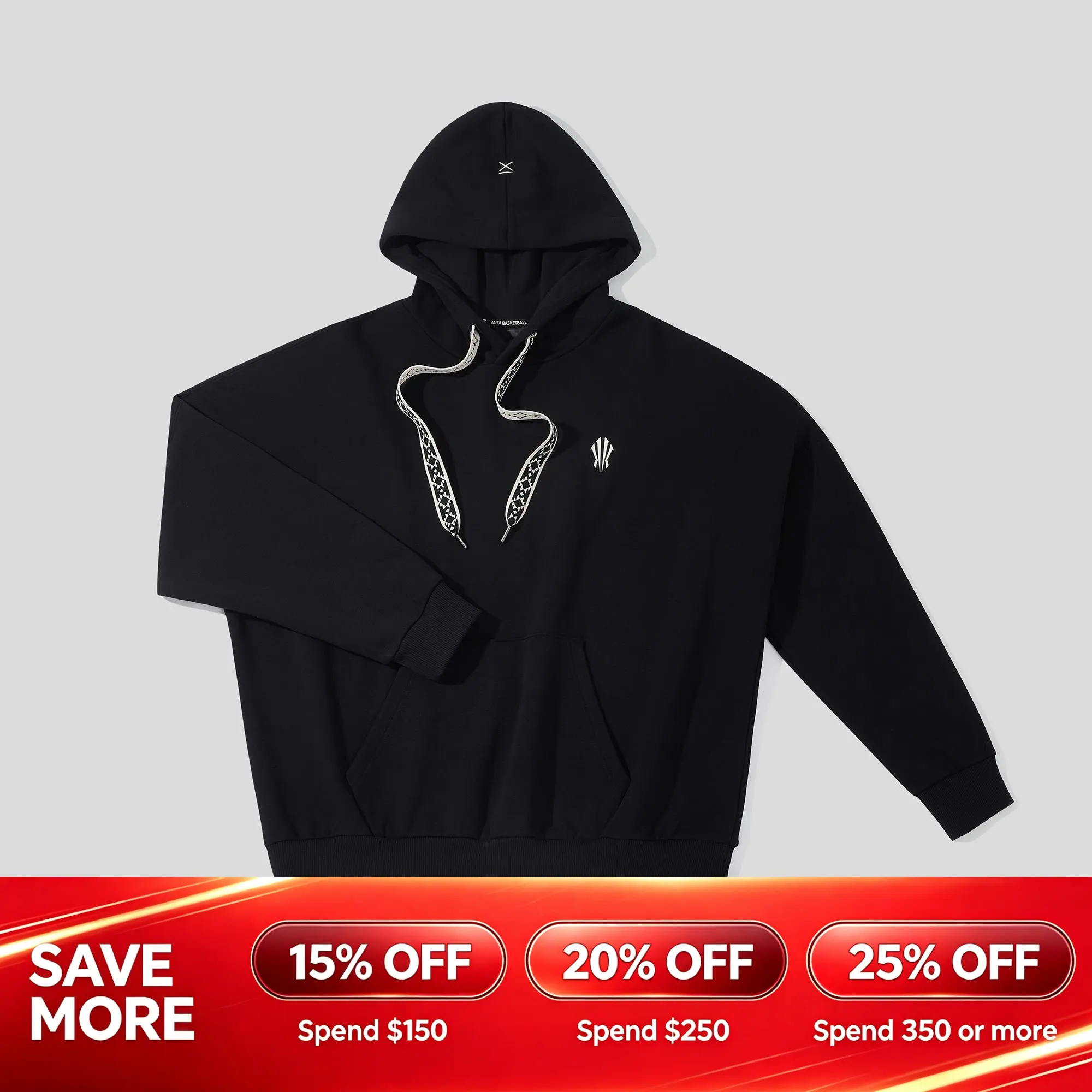 ANTA Hélà Signal Menswear Hoodie Cotton Black Oversized Sweatshirts Tops Casual Long Sleeve ANTA Hélà Signal Menswear Hoodie Cotton Black Oversized Sweatshirts Tops Casual Long Sleeve