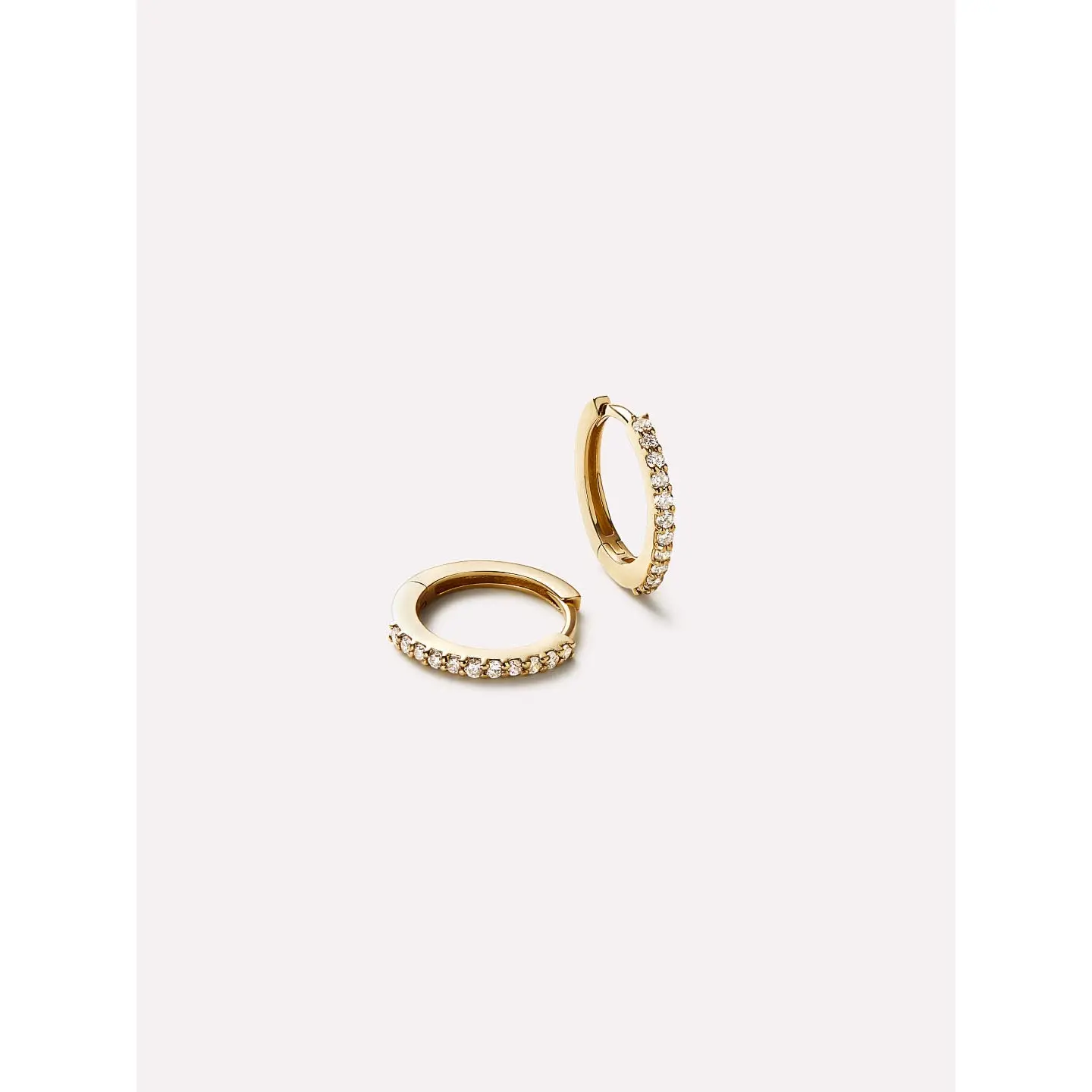 Diamond Huggie Earrings - Gold Diamond Huggie Hoops
