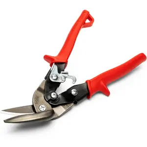 9-1/4"  Offset Straight and Left Cut Aviation Snips - M6R , Red