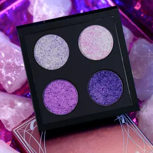 4 Color Glitter Eyeshadow Palette, Shimmering Eyeshadow Palette, Long Lasting Shimmering Eye Shadow Makeup Products for All Styles and Occasions, Cosmetic