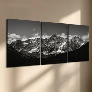 Wooden Framed Canvas Painting, 3 Counts/set Natural Landscape Pattern Canvas Poster, Canvas Prints, Wall Art Decor for Home Living Room Bedroom Office, Modern Home Decor, Art Wall Decoration