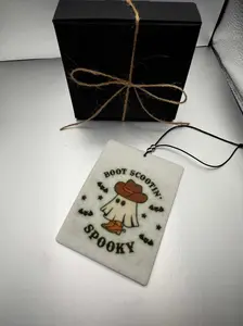 Luxury Halloween Car Air Freshener – Boot Scootin’ Spooky Cowboy Ghost – Premium Autumn Scents & Exclusive Gift Box