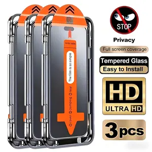 3-Pack Anti-Spy Screen Protector Film for iPhone 17promax 16promax 15promax 17 15 16 14 13 12 11 Air Plus, Privacy Phone Protection, Speaker Dust Mesh, Full Coverage