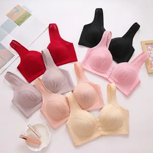 Women's Thin Front-Open Button Vest-Style Bralette - Polyester Fabric, Adjustable Straps, Basic Lady's Bralette for Plus Size
