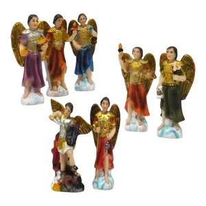 Set de 7 Arcangeles 3"Inches Tall Each 25131-3 Small Chico San Miguel Arcangel, Gabriel, Rafael, Jofiel, Zadaquiel, Barachiel, Uriel  Archangel Estatua Brand New Religious Decor Boxed Set
