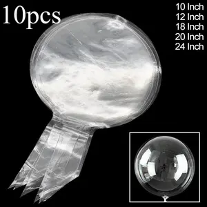 10pcs Transparent Popo Bubble Balloon Transparent inflatable helium balloon bounce out blitz Wedding birthday party decoration