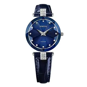 Jowissa Facet Strass Silver Swiss Quartz 29.5mm Case Women's Watch, 15mm Band - Blue Dial