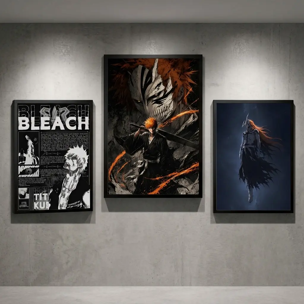 Bleach Ichigo Kurosaki Hollow Form Anime Canvas Wall Art Print, Premium Quality Eco-Friendly Material, Choose Black Framed, Canvas Wrapped or Unframed Poster Pictures for Home Room Aesthetic Decor