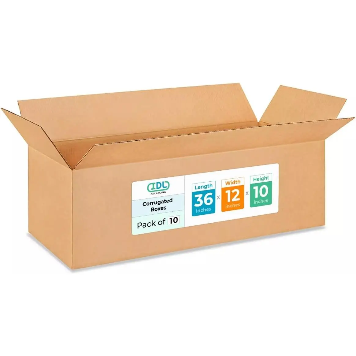 Large Shipping & Moving Boxes 36x12x10 inches (10-Pack) - Extra Strength 200 lb vs Regular - Corrugated Boxes for Packaging Moving Stuff - Durable Shipping Box - Box for Moving by IDL Packaging