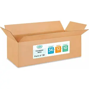 Large Shipping & Moving Boxes 36x12x10 inches (10-Pack) - Extra Strength 200 lb vs Regular - Corrugated Boxes for Packaging Moving Stuff - Durable Shipping Box - Box for Moving by IDL Packaging