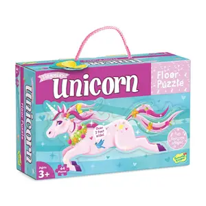 Peaceable Kingdom Unicorn Floor Puzzle — 44-Piece Shaped Puzzle for Ages 3+