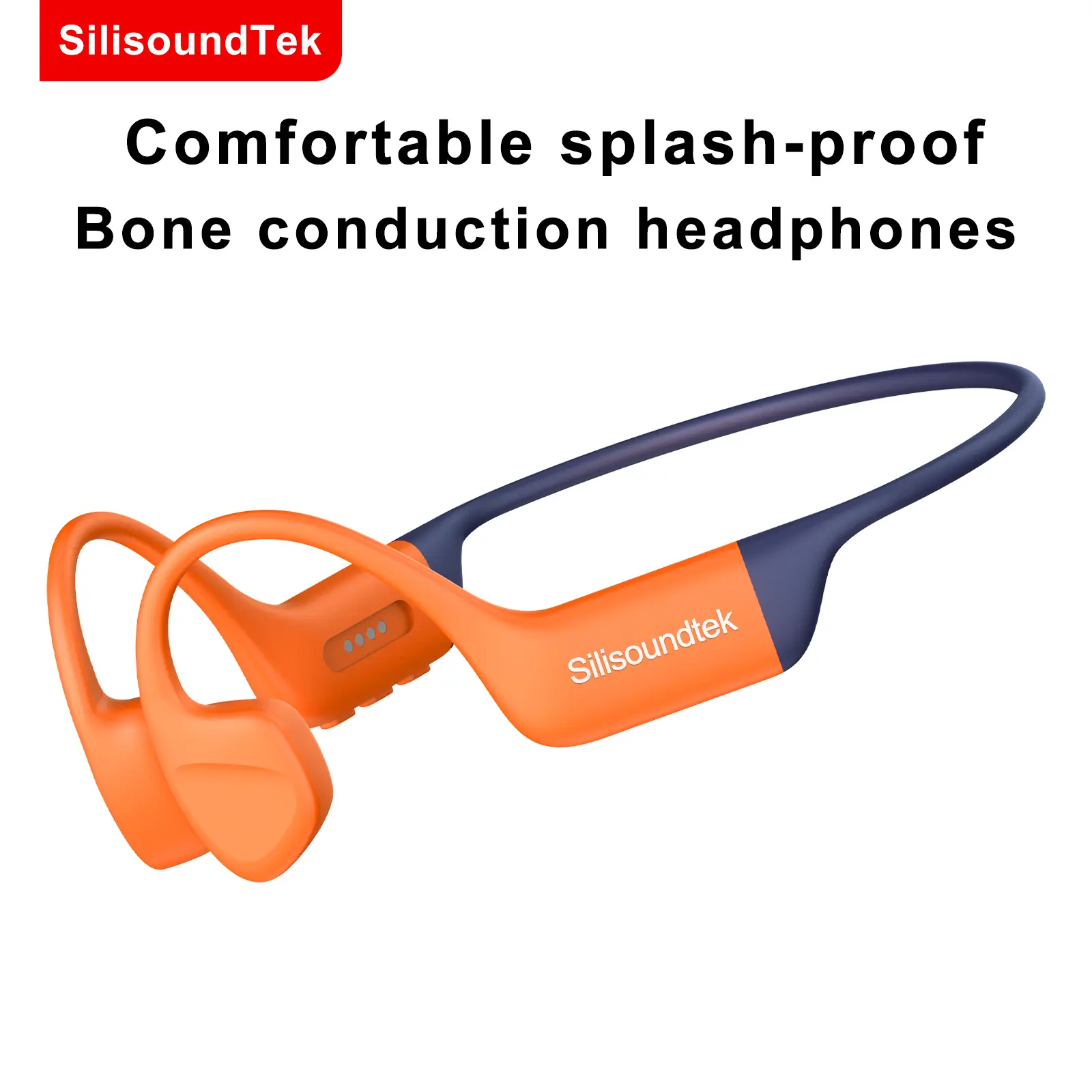 SilisoundTek Low-Profile Wireless Open-Ear Headphones, Bluetooth 5.3 Bone Conduction Tech, Air Conduction Design, IPX8 Submersible Waterproof, 32GB MP3 Player for Runners, Hiking