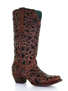 Tan / Black & Embroidery