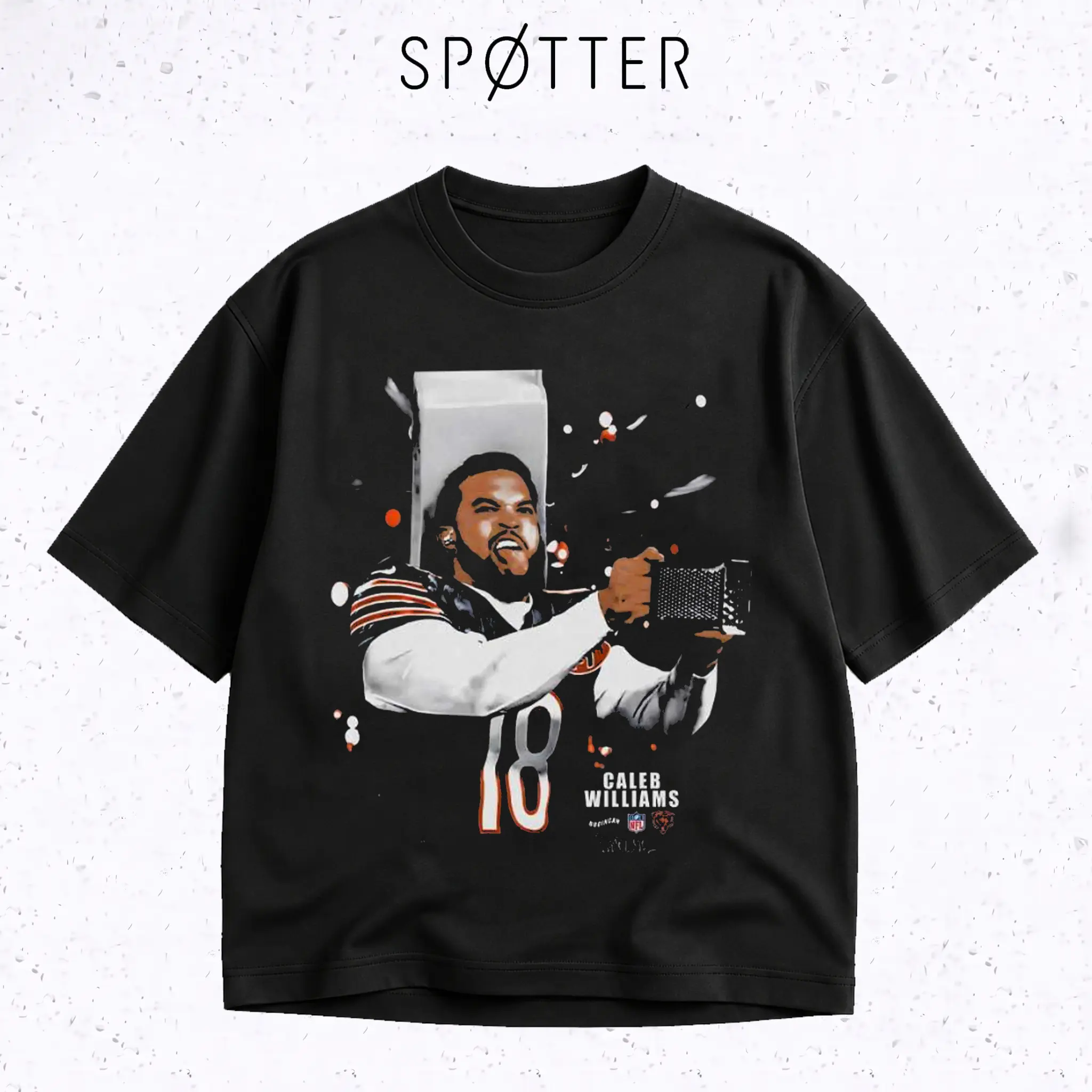 Caleb Williams Chicago Bears T-Shirt, Williams #18 NFL Graphic Tee, Football Shirt, Gift for Football Fans, Sports Apparel Cotton Tee, NFL Merch, Vintage Casual Style Gift