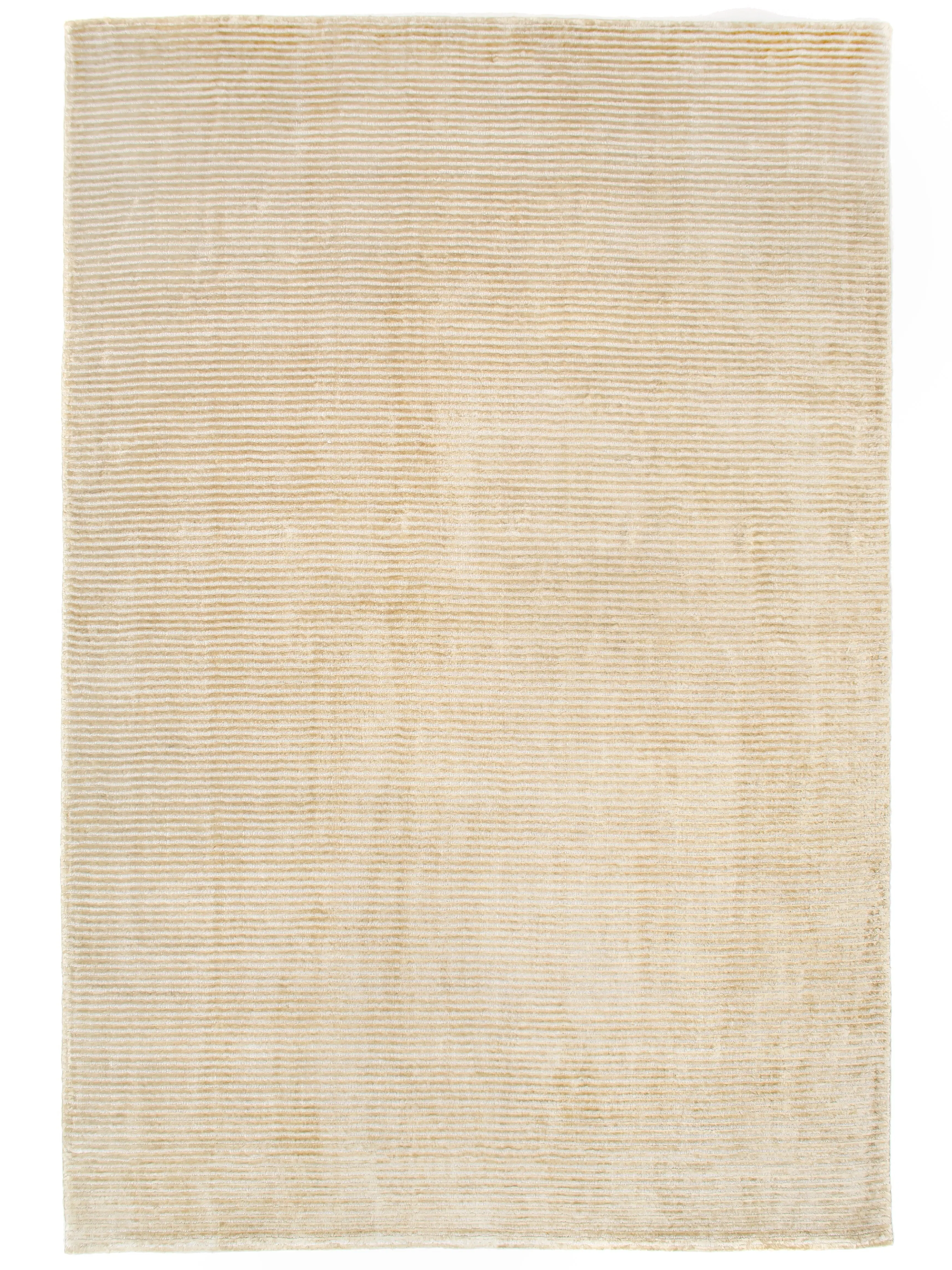 565 - Modern Contemporary Cream Silk Rug