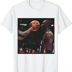 [Basketball Legend Tee]Vintage Basketball Legend Kobe Inspired Graphic T-Shirt Retro 90s Iconic Laker No Flinch Game Day Shirt Unisex Streetwear Cotton Crewneck Mamba Mentality Gift for Basketball Fans Athlete Style Tee