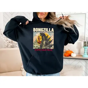 Bongzilla Shirt, Godzilla Smoking a Bong Shirt, Funny Godzilla Shirt, Godzilla Weed Shirt, Godzilla Fan Shirt Unisex Shirt