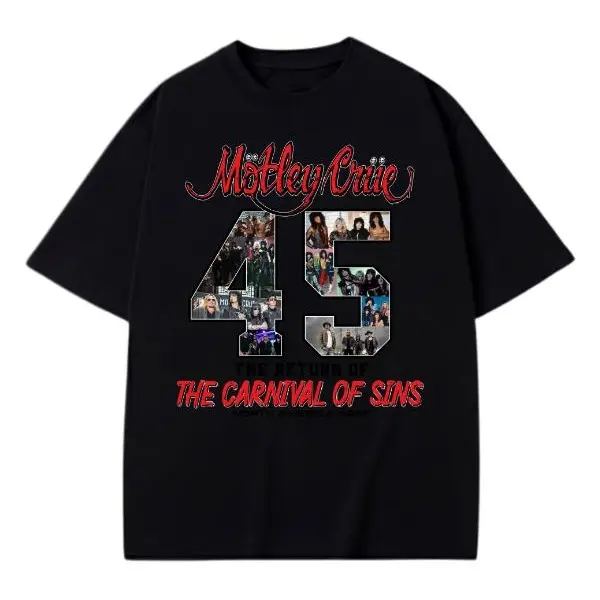 Classic Glam Metal 45 Graphic Apparel, Vintage Hard Rock T-Shirt Sweatshirt Hoodie, Carnival Inspired Concert Design, Unisex Retro Music Fan Clothing Gift