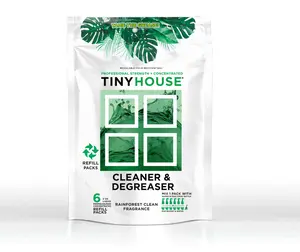 Tiny House Cleaner & Degreaser - Refill Bag with 6 Concentrated Packs of cleaning solution, Scented Spray for Kitchens, Garages & Outdoor Use