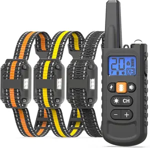 Black Professional dog trainer collar,four-in-one training modes (1-20) with controllable intensity,color screen display,TP-C rechargeable anti-bark device,explosion-proof remote control collar,anti-bark collar,electronic fence pet collar Heaflex