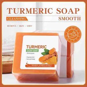 Turmeric Soap Bar 20g - Natural Face Cleanser & Body Bar - Acne Treatment, Brightening Skincare for Glowing Skin - Men Women