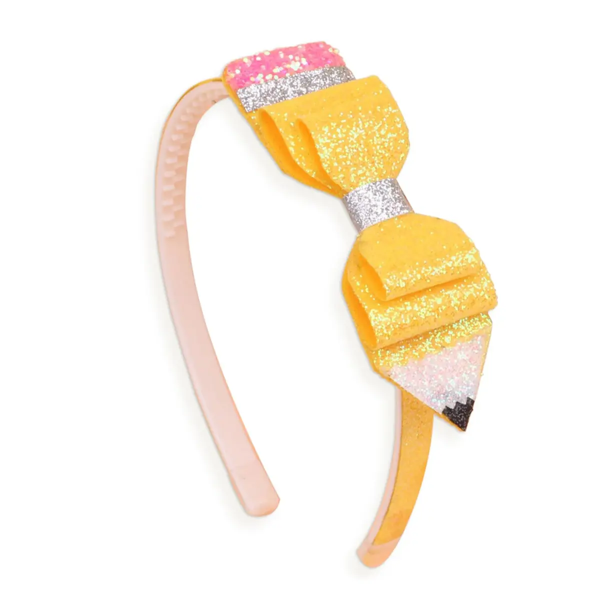 Back to School Headband – Glitter Pencil Bow Hair Band for Teachers