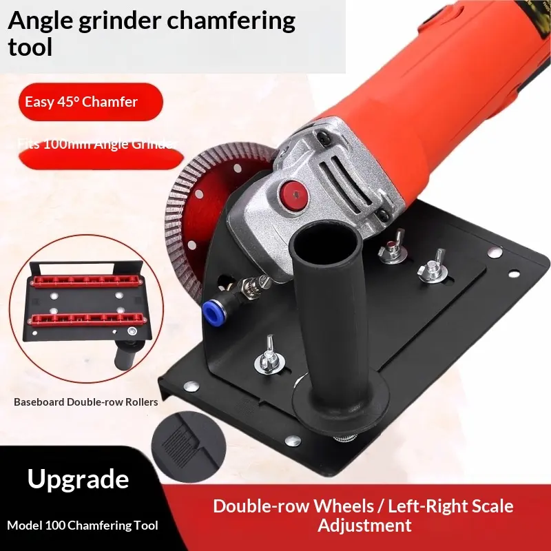 Black Stand-Mounted Angle Grinder, 45° Bevel Cut Tool, Tile Chamfering Edge-Beveling Device