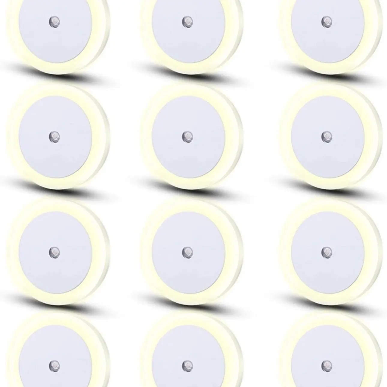 12 Pcs LED Night Light with Smart Dusk to Dawn Sensor Automatic Night Light Hallway Night Lights Plug into Wall for Bedroom, Bathroom, Toilet, Stairs, Kitchen, Kids, Adults