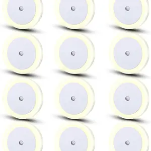 12 Pcs LED Night Light with Smart Dusk to Dawn Sensor Automatic Night Light Hallway Night Lights Plug into Wall for Bedroom, Bathroom, Toilet, Stairs, Kitchen, Kids, Adults