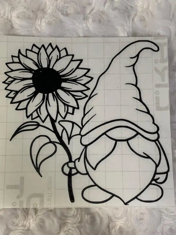 Gnome Sunflower Vinyl Car Decal