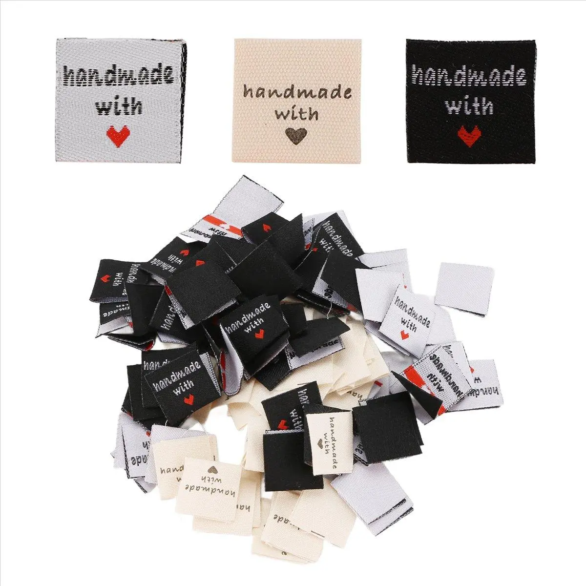 150 Pcs Handmade Sew-on Woven Clothing Labels - Sewing Fabric Tags for Car Body Repair Craft DIY Supplies, Clothes, Shoes