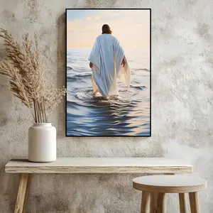 Jesus Walking on Water Christ Bible Canvas posters, room decorations, wall art, suitable for gifts for family and friends