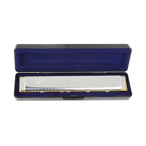 Guanguo 28 Hole Wide Range Octave C Key Diatonic Harmonica Silver Color, Portable Handheld High-Quality Musical Instrument for Professionals & Beginners