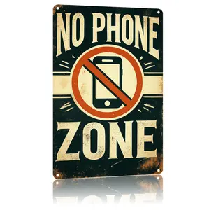 "NO PHONE ZONE" Poster Wall Art Decora Aluminum Metal Sign - 12X8Inch Plaque