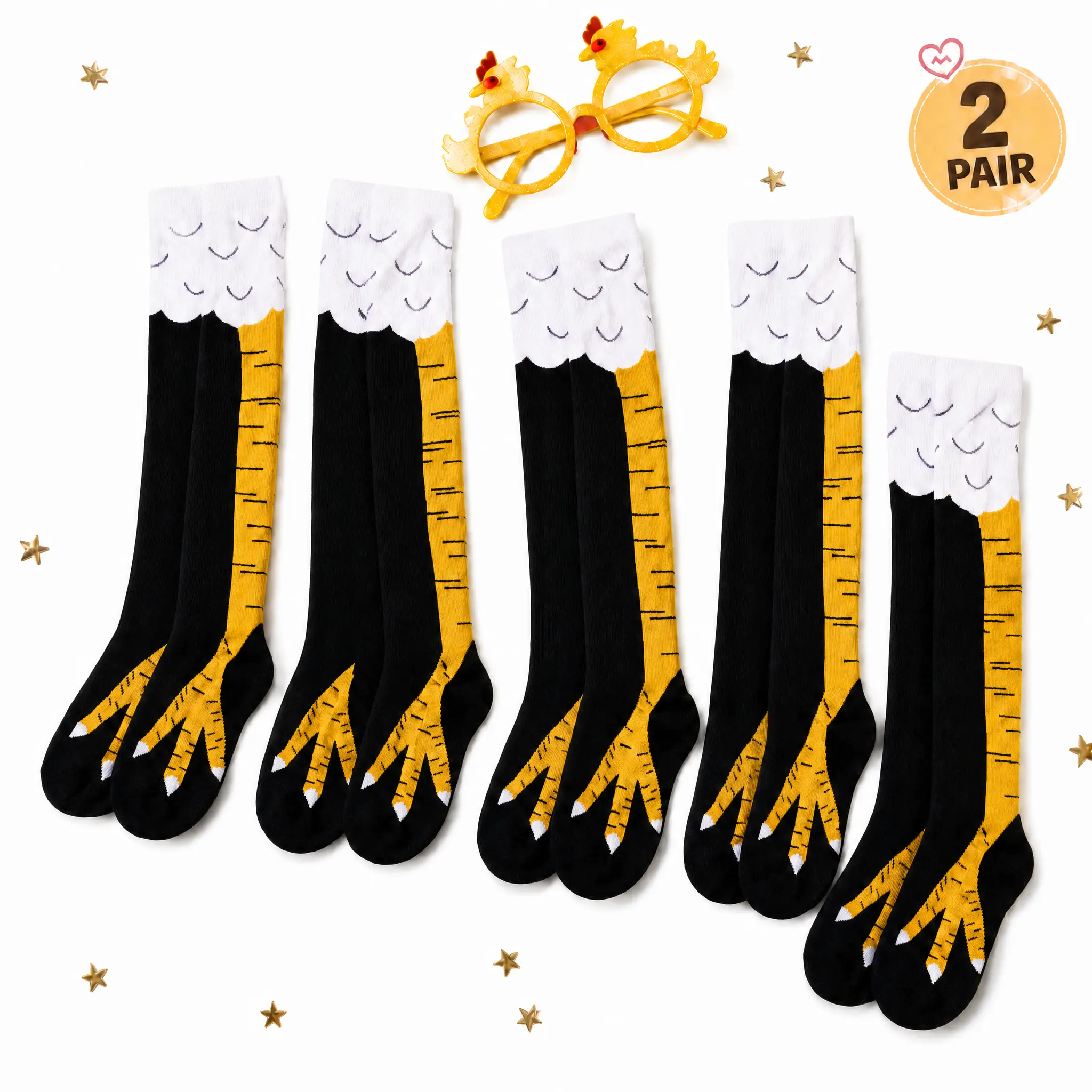 UNISEX Funny Chicken Leg Socks, Creative Novelty Footwear, Party Supplies Gift for Halloween Cosplay, Farm-Themed Events & Everyday Wear