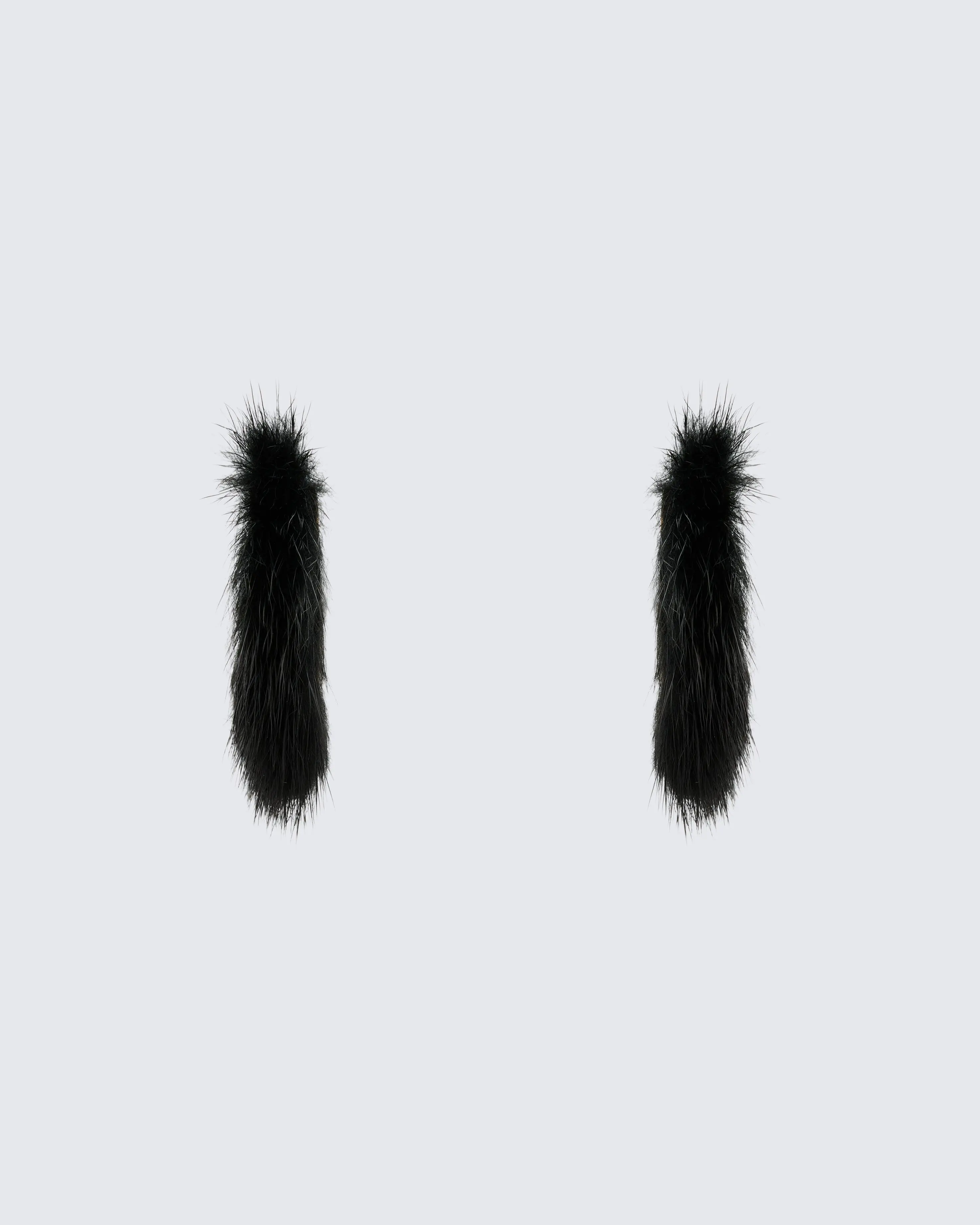 Huntleigh Black Fur Hoop Earrings